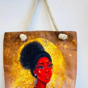 Elegant Tote Bag- Afro-Lady Tote Bag For Girls.