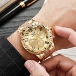 Six-piece watch box set, stylish fashion party watch with stainless steel strap, men's gift, men's present.