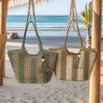 Large Capacity Woven Basket Bag for Women, 2025 New Model, Beach, Seaside Vacation, Shoulder Bag, Fashion Woven, Commuter Tote Bag