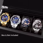 4pcs Stainless Steel Geneva Quartz Watch