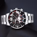 4pcs Stainless Steel Geneva Quartz Watch