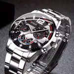 4pcs Stainless Steel Geneva Quartz Watch